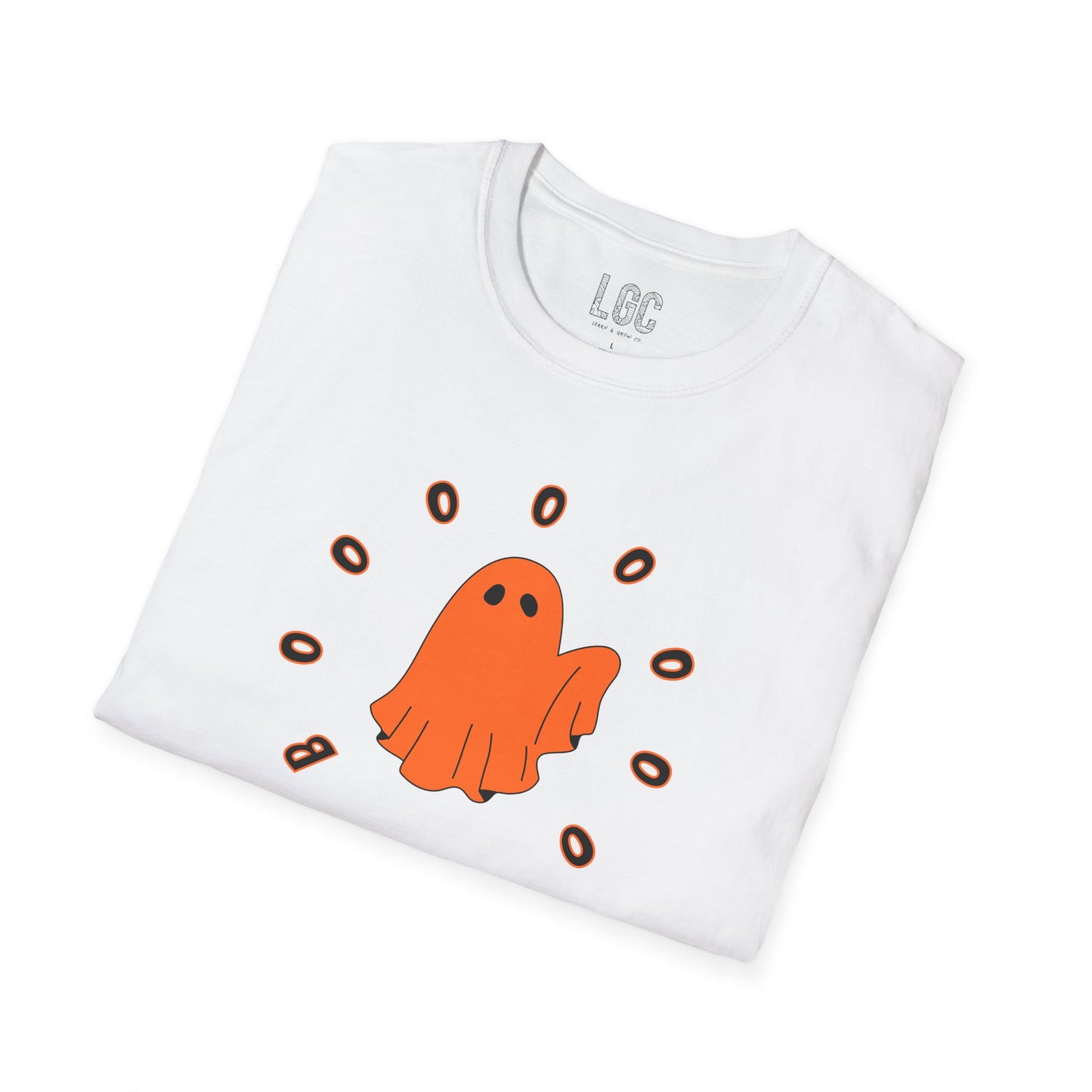 Booooo! Classic Friendly Halloween Ghost Unisex T-Shirt for Parents with Cognitive Benefits for Baby