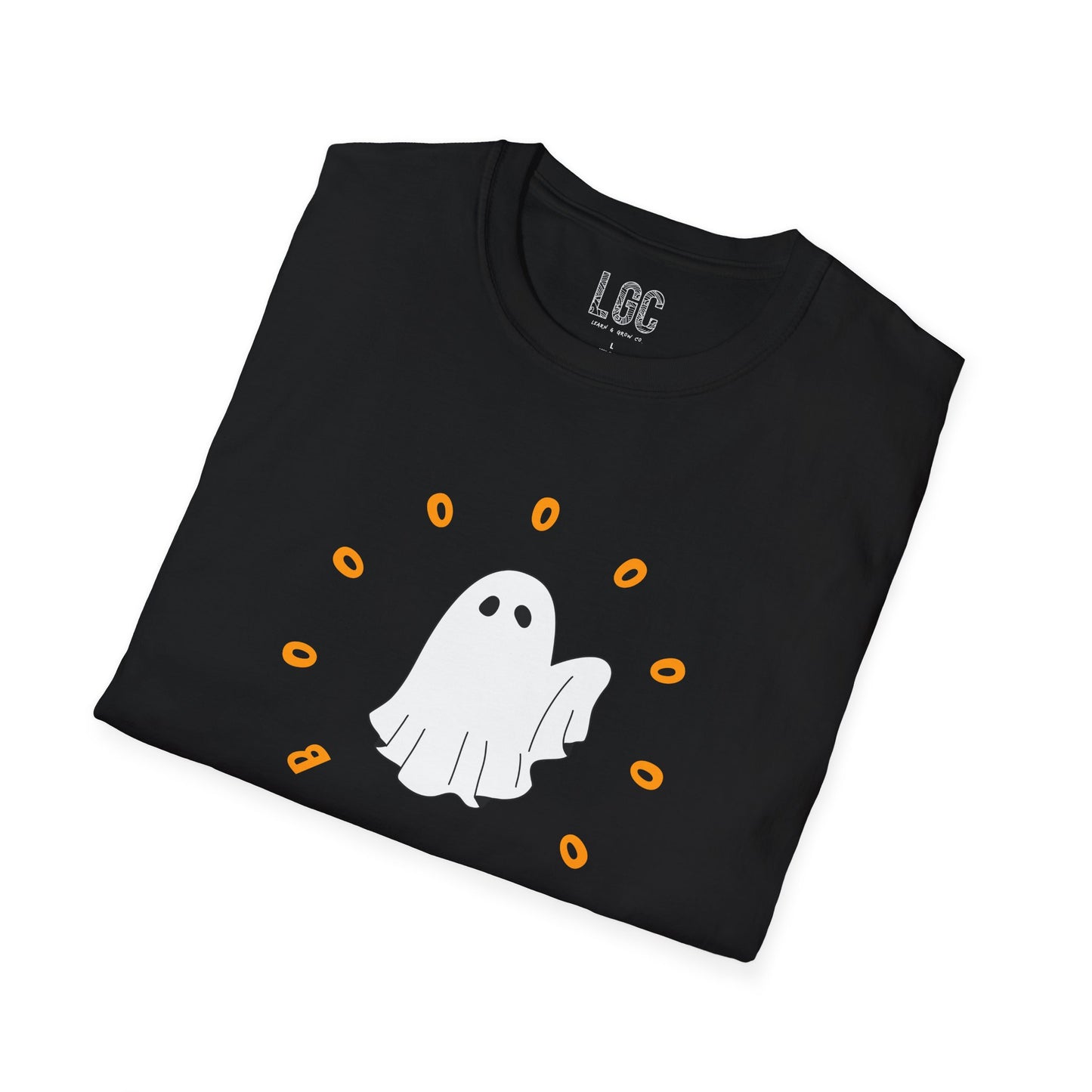 Booooo! Classic Friendly Halloween Ghost Unisex T-Shirt for Parents with Cognitive Benefits for Baby