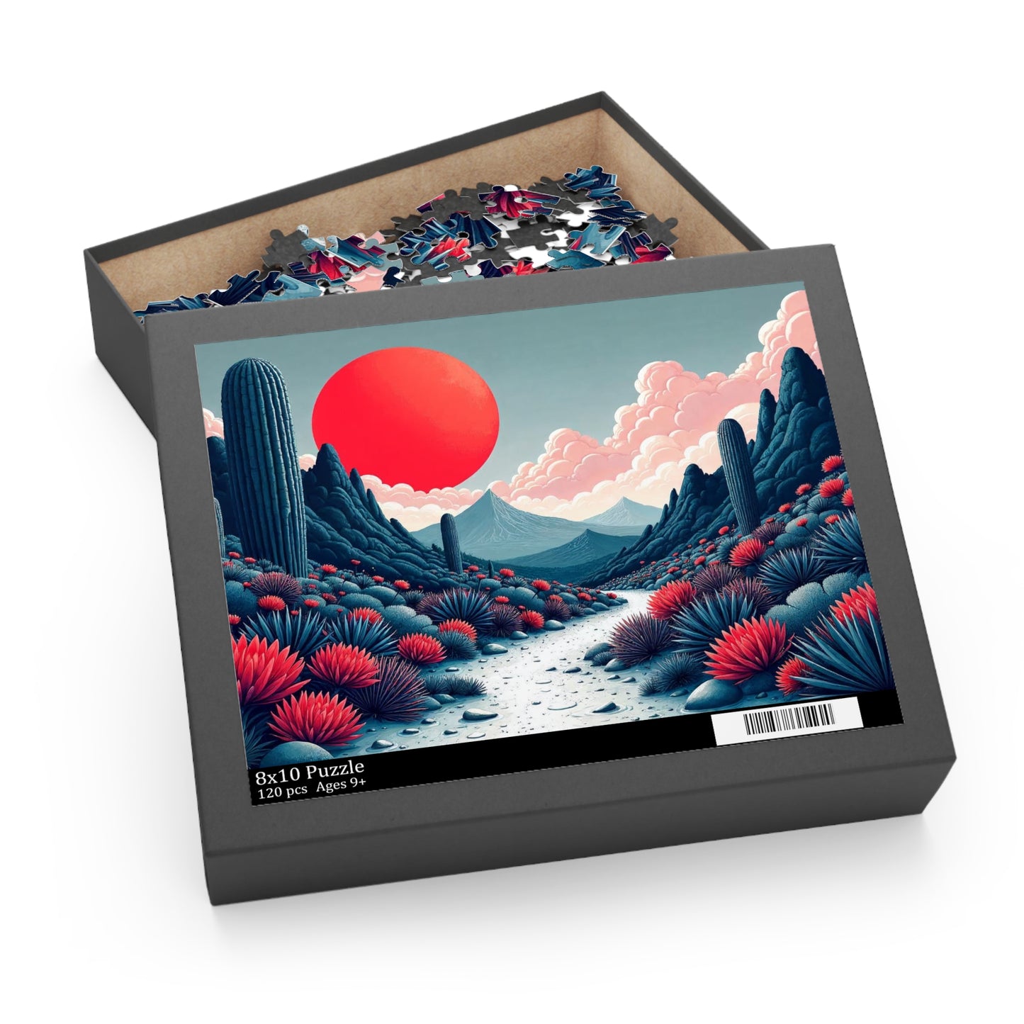 Desert Sunset Puzzle, 120-Piece Challenge, Home Decor, Colorful Art Piece, Relaxing Activity