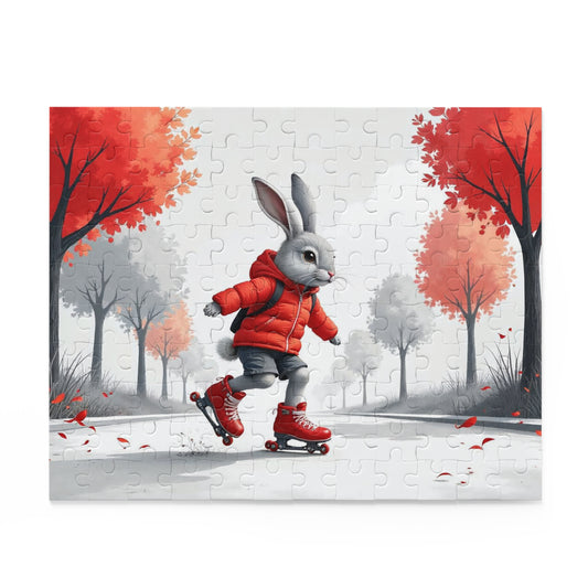 Whimsical Rabbit Puzzle - 120-Piece Jigsaw for Kids and Adults, Fun Gift, Family Activity, Holiday Decor, Home Entertainment