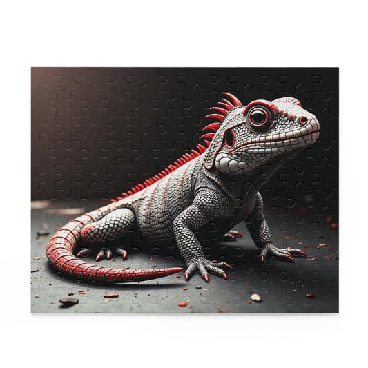 Lizard Puzzle Art, 120-Piece Jigsaw, Unique Home Decor, Nature Lover Gift, Brain Teaser Fun