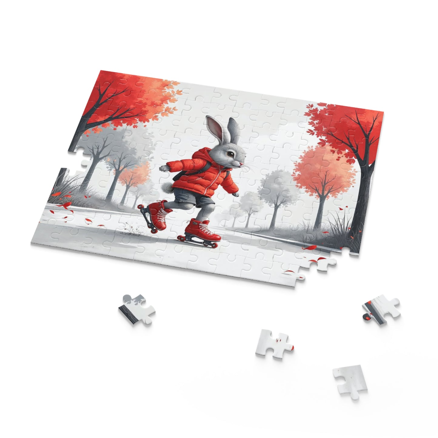 Whimsical Rabbit Puzzle - 120-Piece Jigsaw for Kids and Adults, Fun Gift, Family Activity, Holiday Decor, Home Entertainment