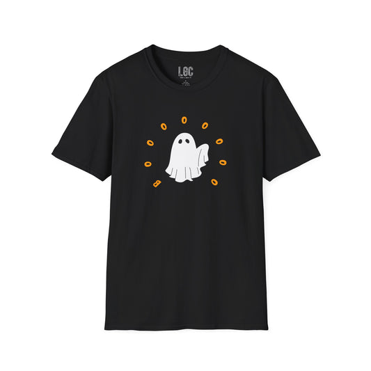 Booooo! Classic Friendly Halloween Ghost Unisex T-Shirt for Parents with Cognitive Benefits for Baby