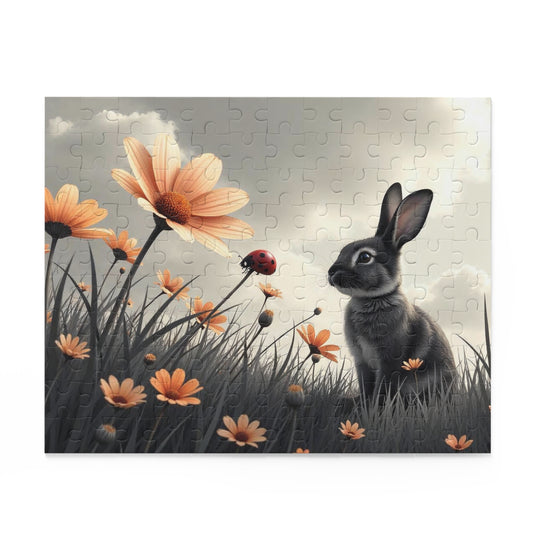 Whimsical Rabbit Puzzle - Enchanting 120-Piece Nature Jigsaw, Animal Lovers Gift, Family Activity, Home Decor, Relaxation