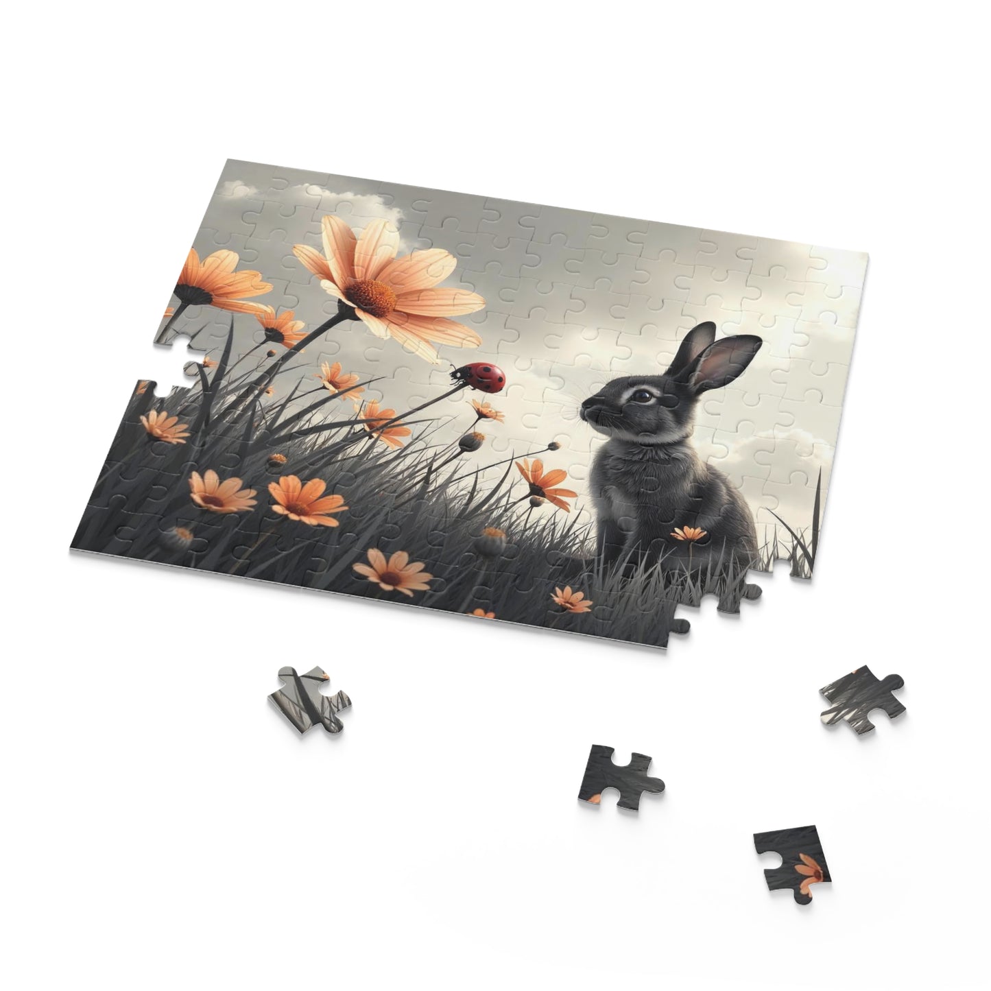 Whimsical Rabbit Puzzle - Enchanting 120-Piece Nature Jigsaw, Animal Lovers Gift, Family Activity, Home Decor, Relaxation