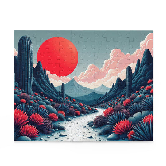 Desert Sunset Puzzle, 120-Piece Challenge, Home Decor, Colorful Art Piece, Relaxing Activity